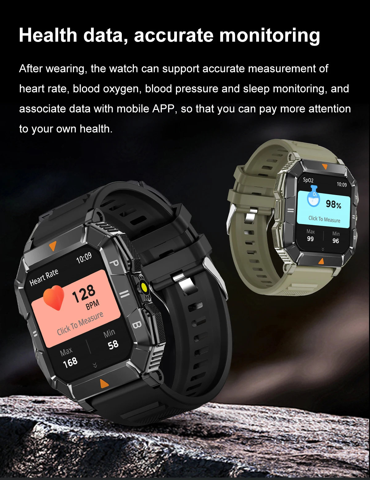 2024 New 1.83-inch IPS Square Screen Heart Rate Sleep Monitoring Sports Fitness Waterproof Bluetooth Smart Call Watch