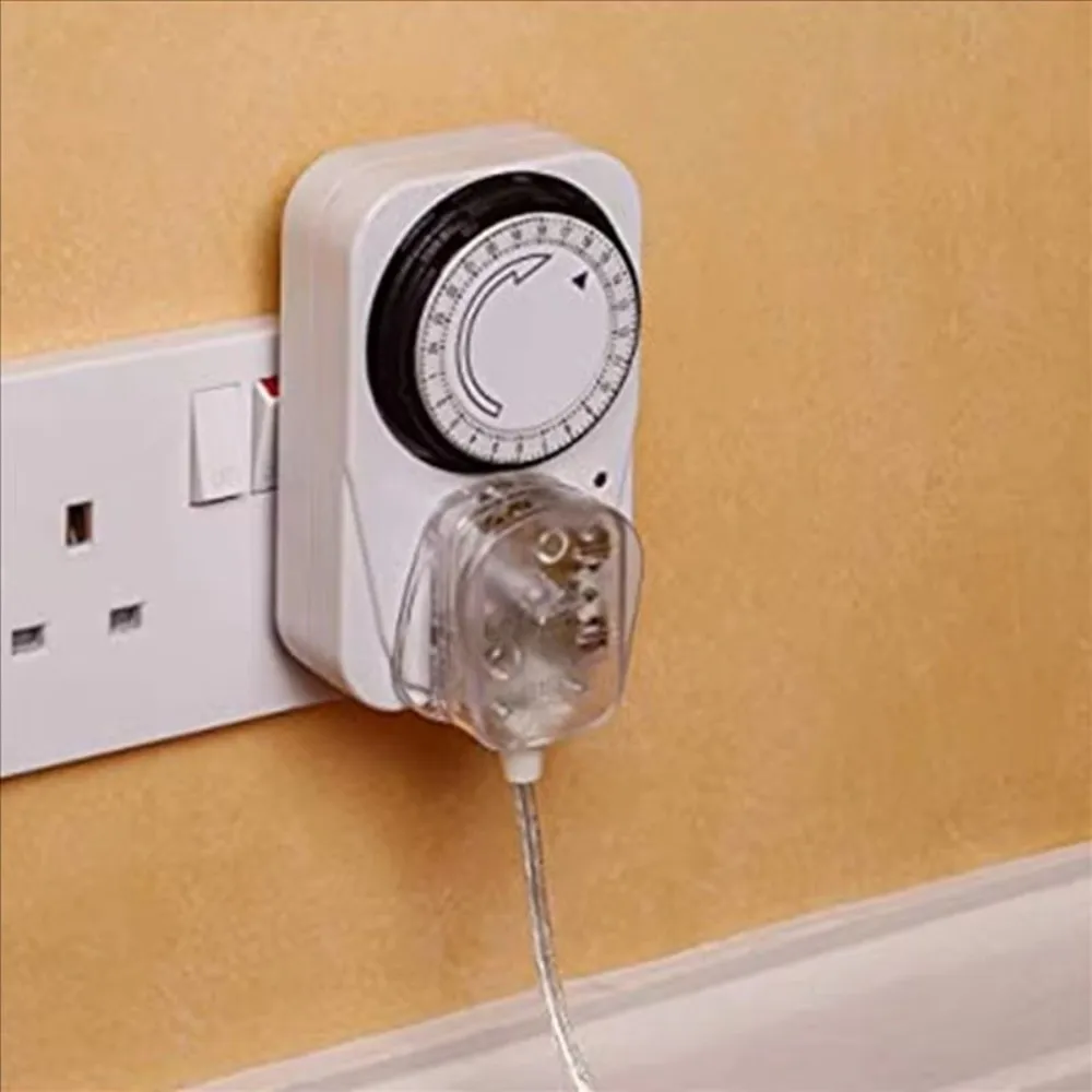 2/3-Pin Plug Energy Saving Timer Socket 15 Minutes Intervals High Power Support Timer Plug Energy Efficient