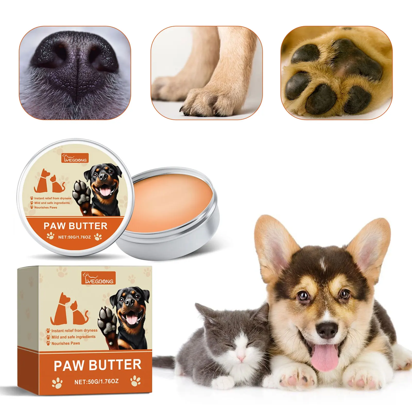 Dog Claw Protection Cream Nose Protector Moisturizer Repairing Dry Cracked Paw Soothing Foot Pads Nourishing Pet Foot Care Wax