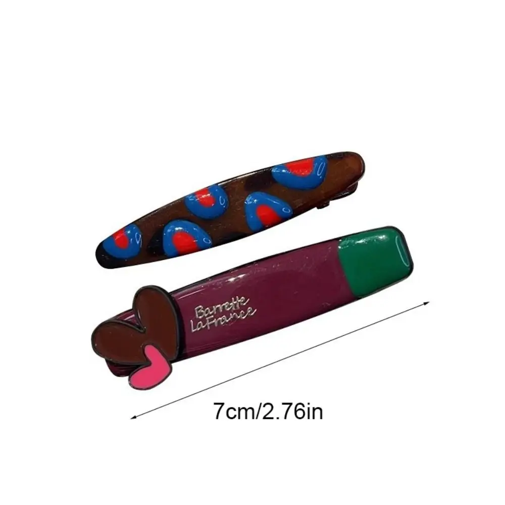 2pcs/set Jepit Rambut Retro Duckbill Set Jepit Rambut Love Bangs Clip Y2k Jepit Rambut Gaya Korea Aksesoris Rambut Jepit Rambut Harian