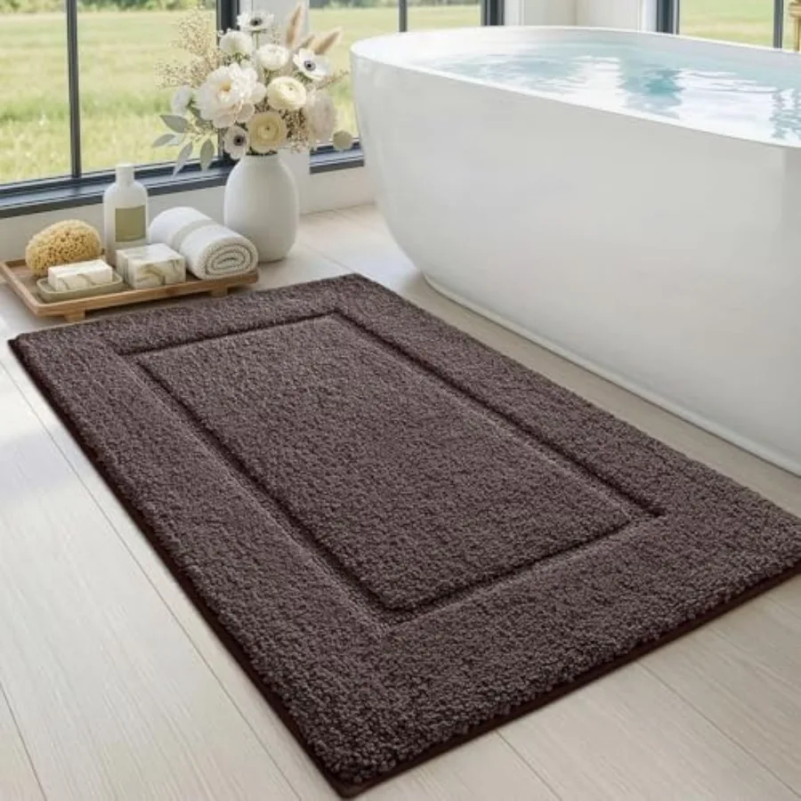 

Bathroom Rugs 43x24 Washable Non Slip Bath Mat for Shower Floor Absorbent Quick Dry Bathmat with Rubber Backing Ultra Soft Plus