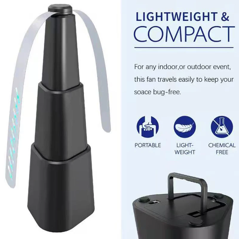 

Mosquito Insect Repellent Fan Leaf with Holographic Blades Fly Fan for Tables USB Rechargeable Fly Fans for Food Keep Flies Away