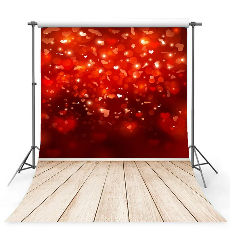 Nitree 발렌타인 데이 사진 배경 소품 스파클 웨딩 러브 하트 벽 및 바닥 사진 스튜디오 배경 VS-95