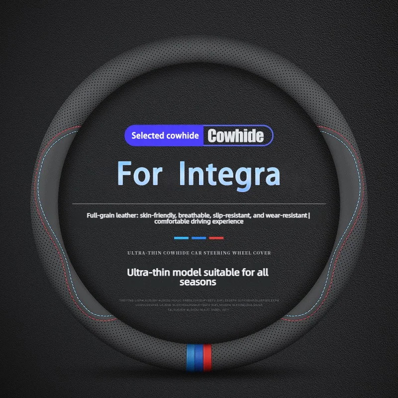 Steering wheel covers for Honda Integra Leather anti-slip and breathable Automobile interior accessories