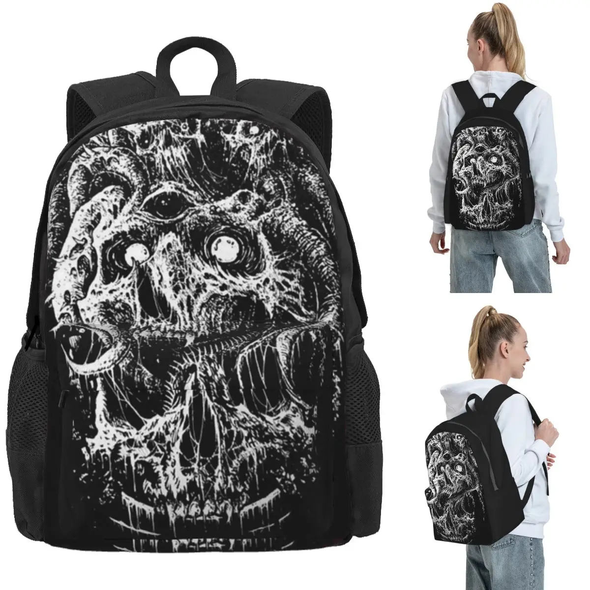 Cannibal Corpse Metal Skateboard Backpack Daypack Large Capacity Children BookBag School Bag Shoulder Bags for Men Women