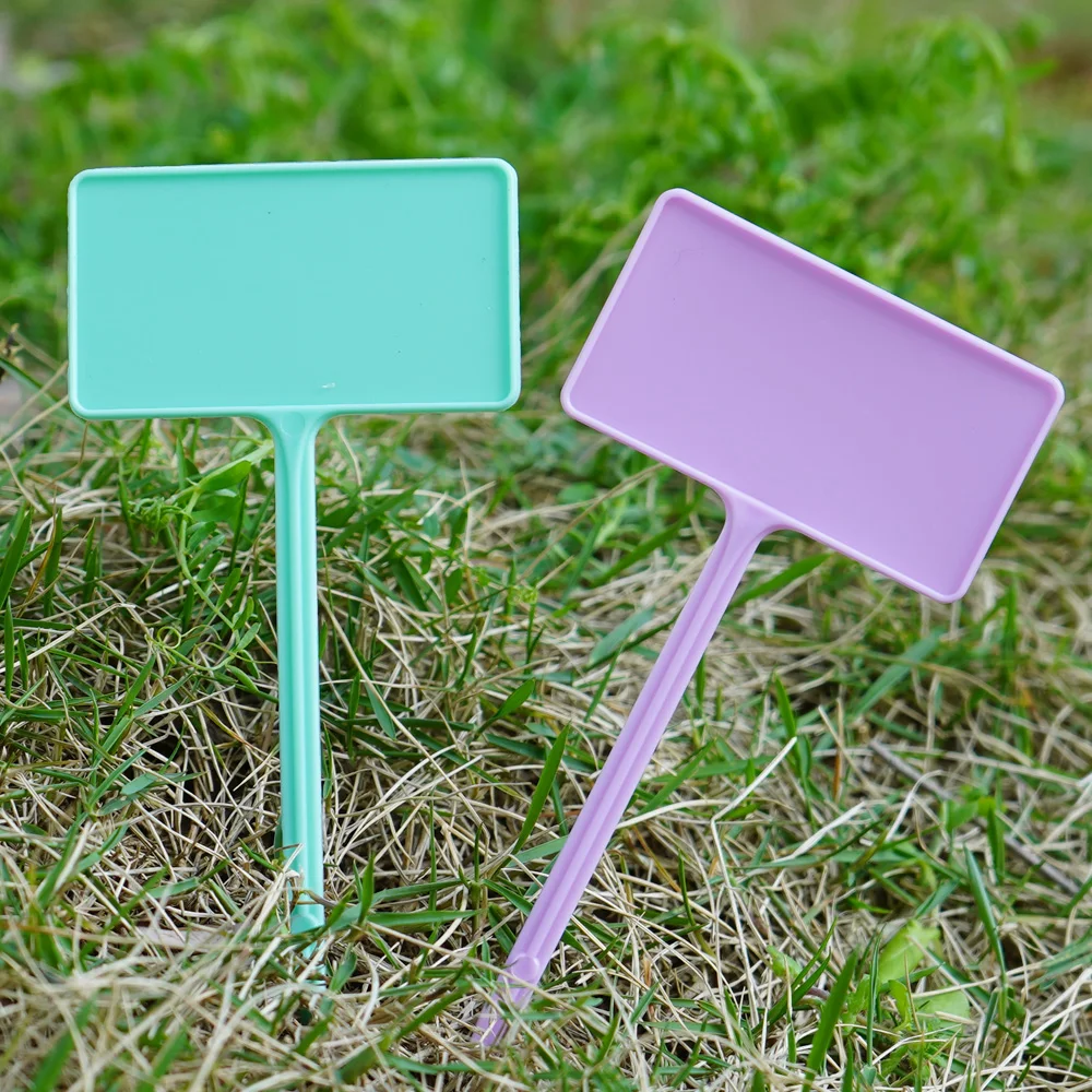 T-Type Garden Plant Labels Markers Nursery Gardening Tag Stakes Waterproof Re-Usable Flower Orchard Multicolor Decorate Sign