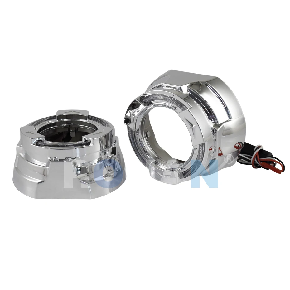 2pcs 3.0inch JEP Sport Shrouds067 with White LED Angel Eyes for Projector Lens Headlight cover Decoration RONAN