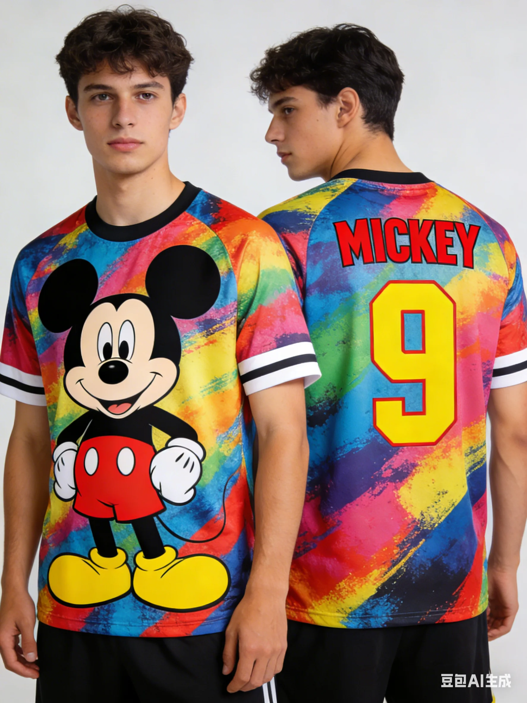 

2026 Hot Selling Mickey Mouse Soccer Jersey 3D Printed Quick-Drying Breathable Children's Training Shirt, Men's Shirt Gift