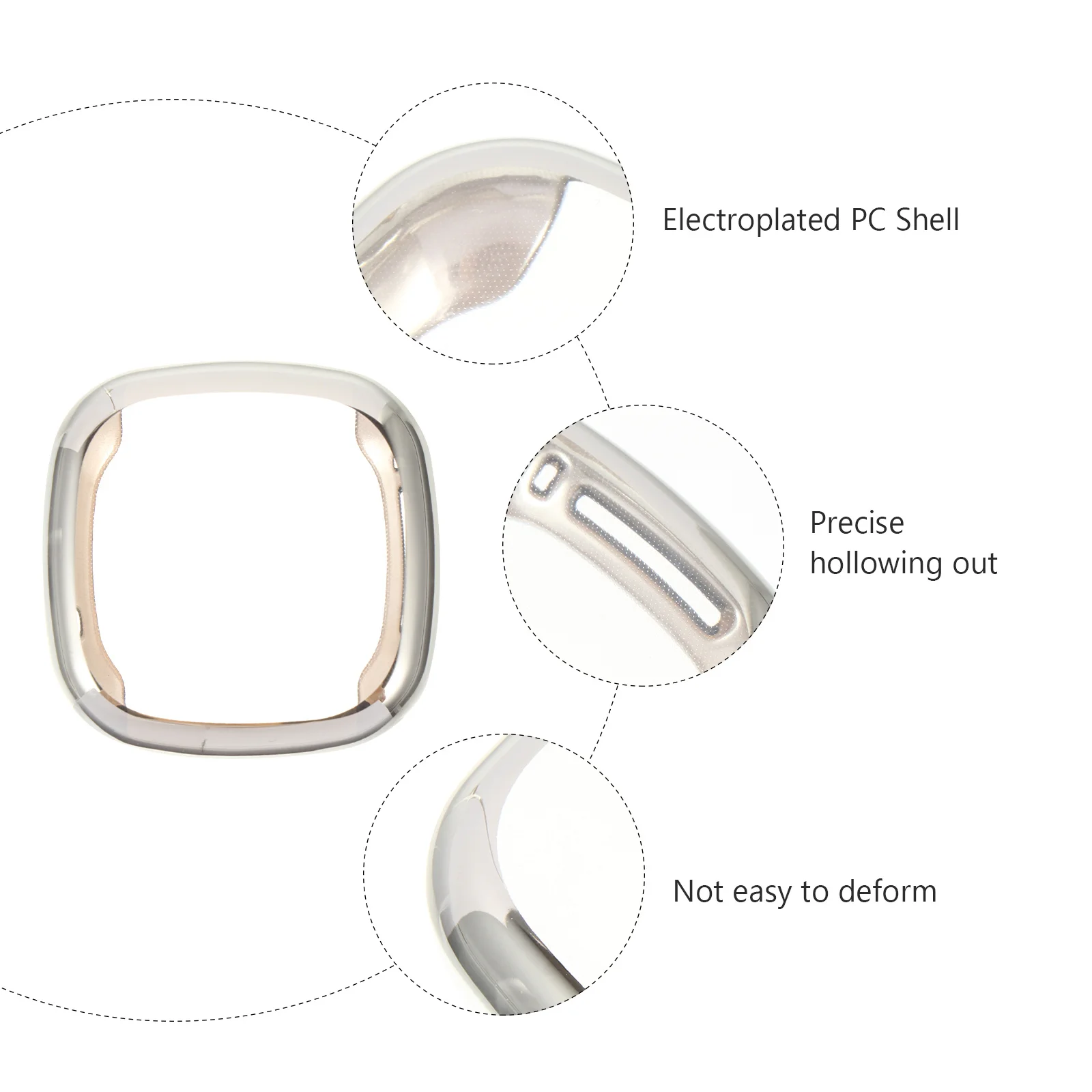 

Wireless Electroplating Protective Shell Man Smart Watch Waterproof PC Frame Protector