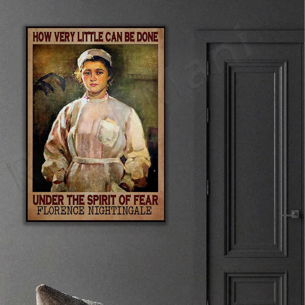 Spirit of Fear Poster Cloth, Florence Nightingale Quotes Print, Nursing Wall Decor, Nurse Gift, How Much Can You Do