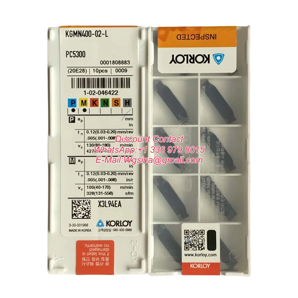 

Korloy Original KGMN KGMR 200-6D-LP KGMN200-02 -R -L KGMN300-02-L KGMN300-04-T KGMN400-04-T PC5300 NC5330 Threading Insert