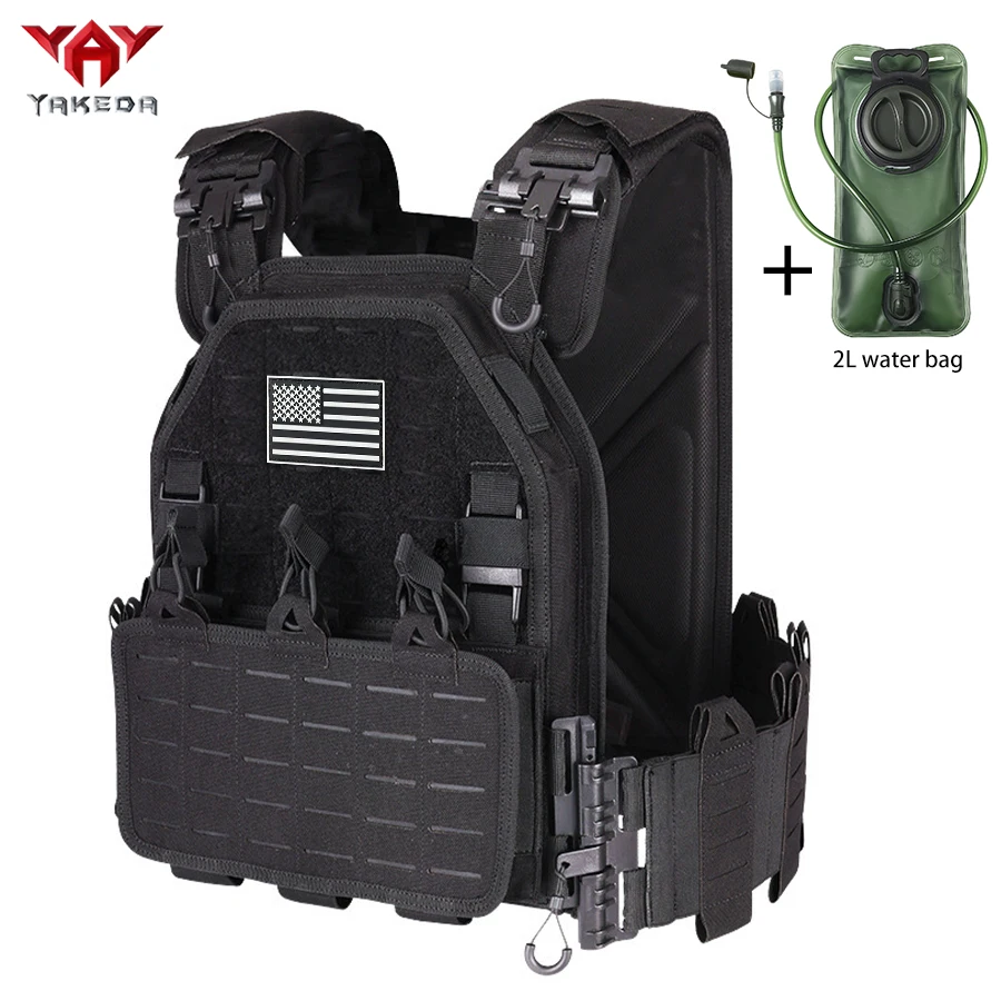 YAKEDA outdoor multifunctional vest with 2L water bag, detachable and replaceable front panel, flexible adaptation