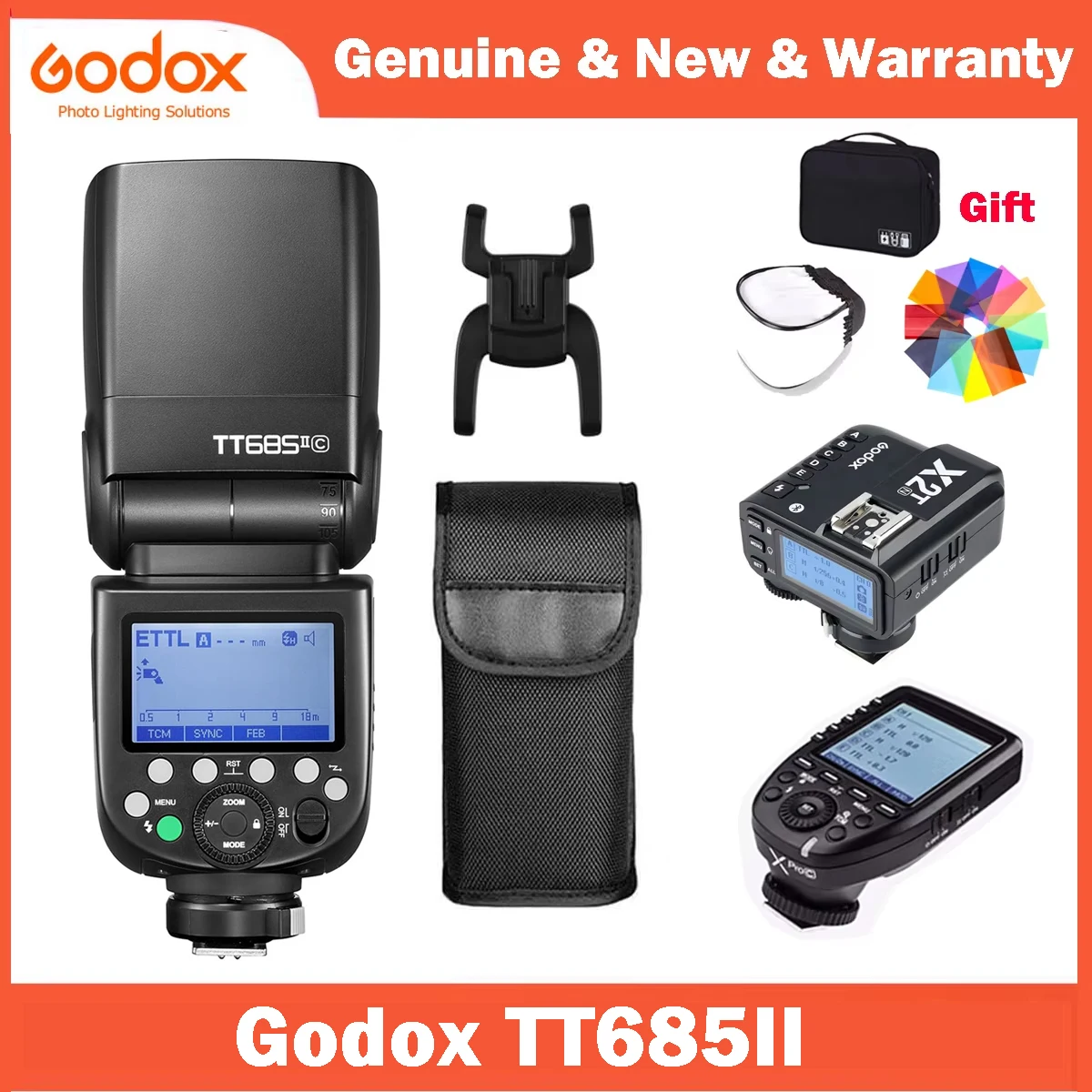 

Вспышка для камеры Godox TT685II TTL Высокоскоростная синхронизация GN60 2,4G Беспроводная система X для камер Canon Nikon Sony Fuji Olympus