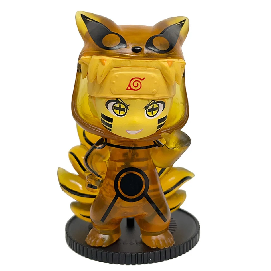 Fotografia 4: Anime 8cm naruto 9 pçs conjunto caixa cega aleatória haruno sakura kakashi sasuke figura de ação filme modelo brinquedo aniversário presente natal