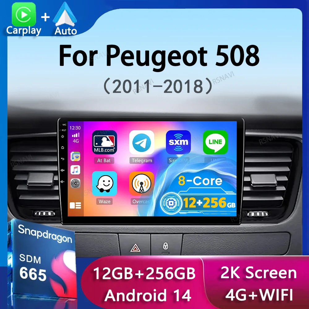 

Android 14 CarPlay Auto 4G+WiFi DSP For Peugeot 508 2011-2018 Car Radio Multimedia Video Player Navigation GPS Stereo 2 din DVD