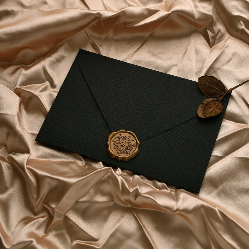 50pcs/lot Envelope High-grade Western Linen Texture 250g Paper Black/Blue Envelopes for Wedding Invitations Stationery Postcards