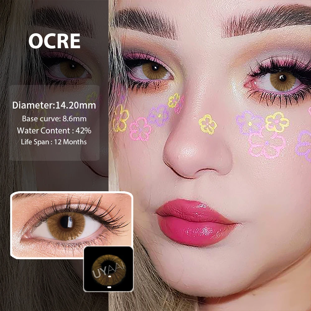 UYAAI Color Contact Lenses for Eyes Nature Colored Lenses Colored Lenses Makeup Color Contact Lens Beauty Makeup 2PCS