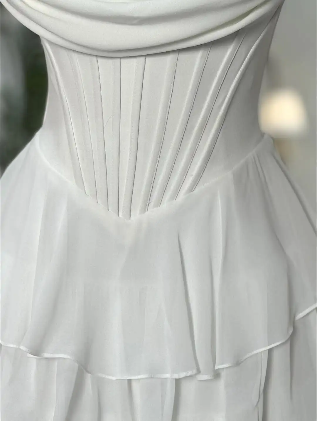 Vestido de noche de tul con volantes escalonados, corsé plisado de espina de pescado con lentejuelas y escote en forma de corazón, vestido de fiesta de graduación nupcial para boda