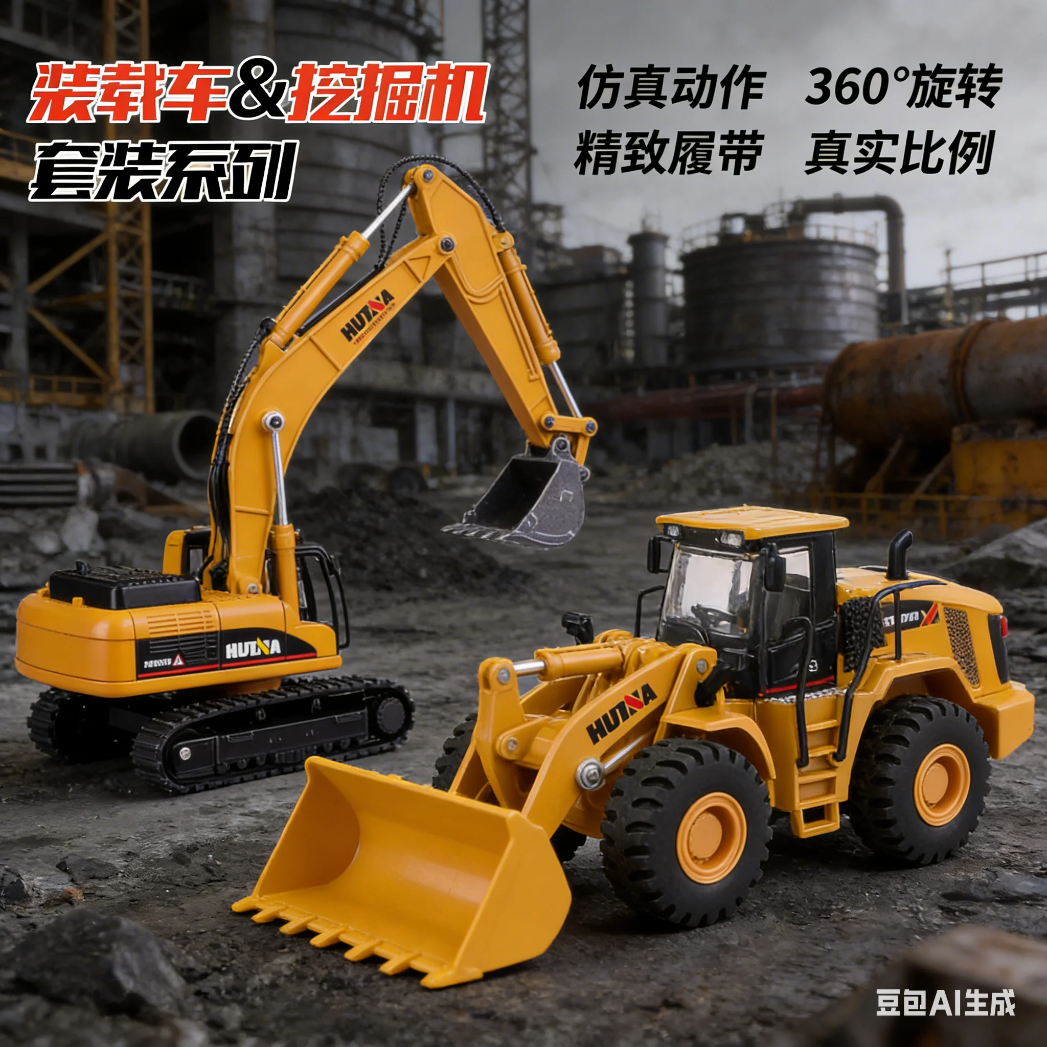 high-simulation-alloy-engineering-truck-set-excavator-loader-construction-vehicle-children-toy-car-stall-supply-1-50