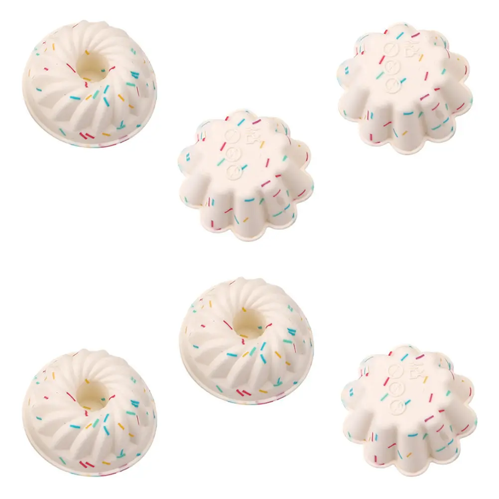 6pcs Silicone Cake Cups - Non-Stick Baking Molds for Pudding, Chocolate, Jelly, DIY Desserts, Compact & Lightweight