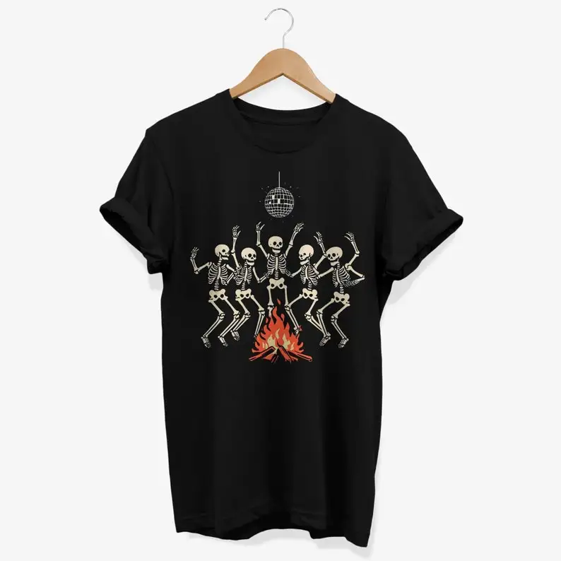 

Camiseta de esqueletos danzantes, linda camiseta Halloween, camiseta fiesta de esqueletos, camisetas gráficas