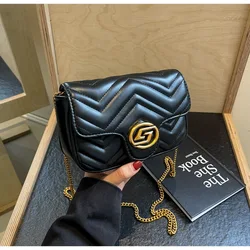 Luxury Brand Women's Bag Handbags for Women Designer Shoulder Crossbody Messenger Clutche Y2k Fashion Chain Double Letter LOGO