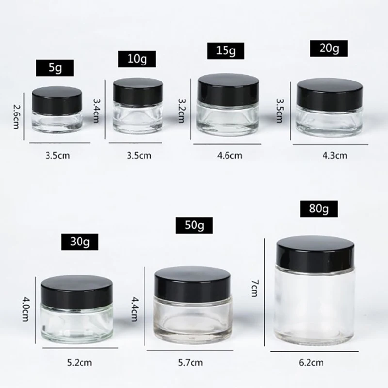 Plastic Empty Jars With Black Lids Canister Face Cream Container Storage Box Portable Travel Bottle Home Supply Makeup Tool