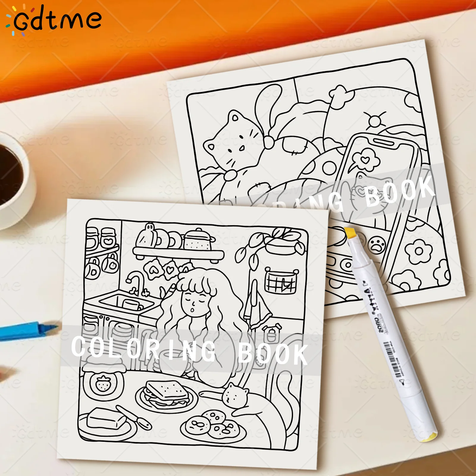 Cat & Chill Simpatico libro da colorare facile per adulti Libro da disegno antistress Regalo perfetto per feste, compleanni e Natale