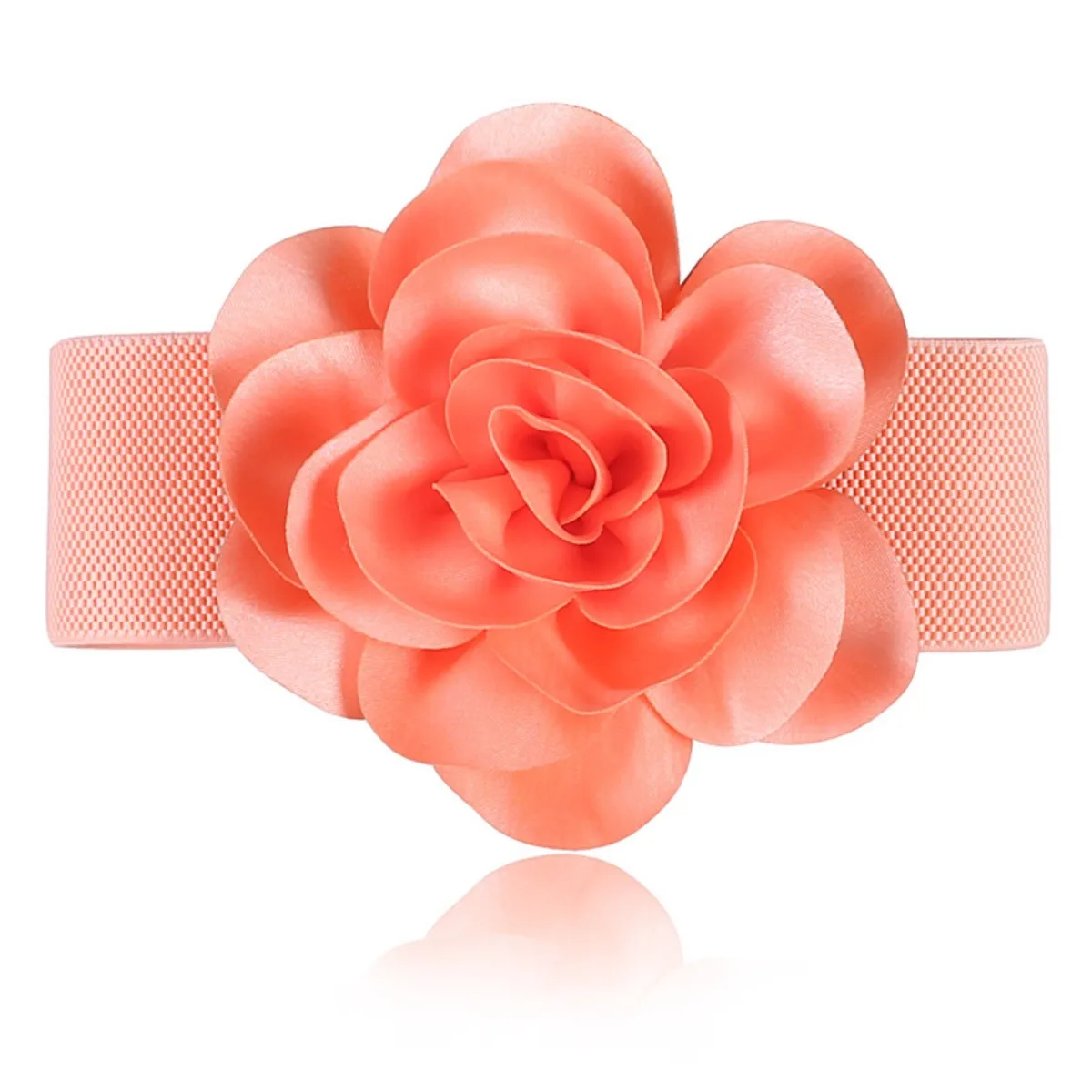 الأزهار حزام عريض الكورية نمط تمتد مشد للخصر لفساتين الصيف المرأة أزياء مطاطا وشاح حزام مطاط السيدات البنزين #4