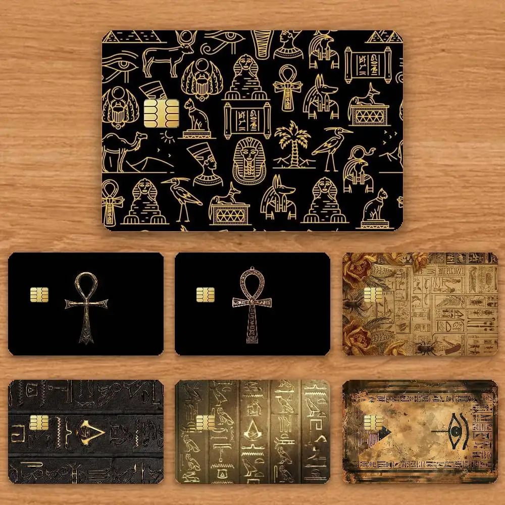 Ancient Egypt hieroglyph Credit Card HD Stickers Game Card Decal Card Matte Film Skin Small Chip Waterproof Sticker