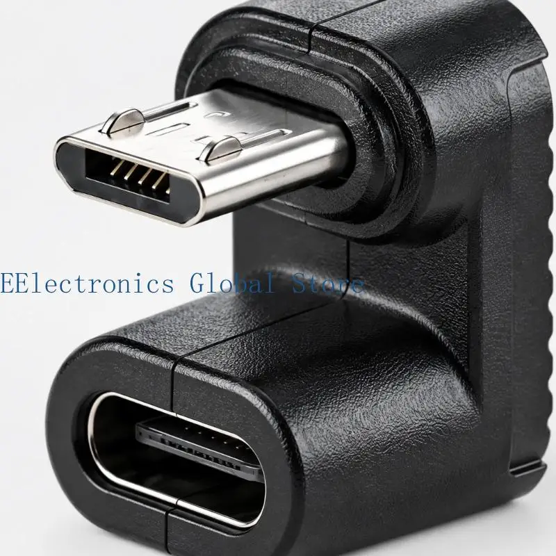 462B Two U-Shaped Type C Cable to Microed USB Device Couplers with Charging, File Transfer, and USB 2.0 Data Rates of up to 480