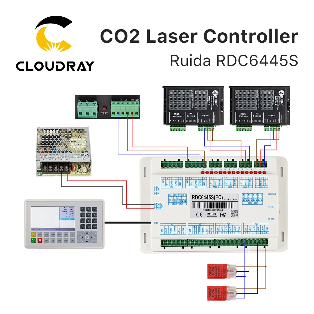 Ruida RDC6445 RDC6445G RDC6445S Controller per macchina da taglio per incisione laser Co2 Aggiornamento RDC6442 RDC6442G