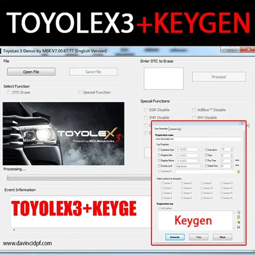 Imagen 2 del producto ToyoLex 3 con Keygen ilimitado No necesita KEYGEN para Lexus Denso Mascheramento DTC Disable Funziona para Kess Ktag Denso IMMO