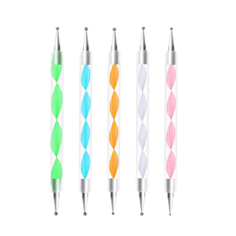 

Nail brushes 5 sets Nail Art Dotting Pens Nail 2 Ways Drill Point Nail Tools Dot Marbleizing Painting Drawing Polish