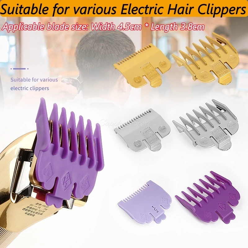 2pcs For Wahl Universal Hair Clipper Limit Comb Gold Plating Iron Buckle Trimmer Guards Attachment Cutting Guide Comb 1.5/4.5mm