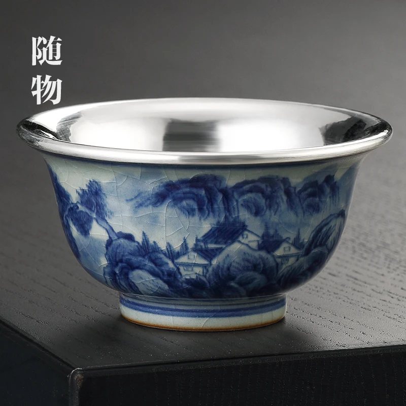 Jingdezhen Premium Master Sterling Silver 999 Ceramic Single Personal Special Tea Cup