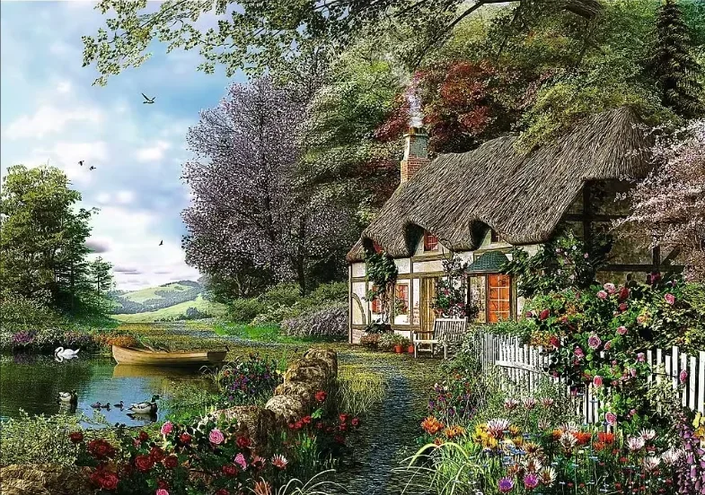 Mountain Cabin 120/300/500/520/1000/1314 Pcs Jigsaw Wooden Puzzle for Gameroom Bedroom Party Home Decor Friend Birthday Gift