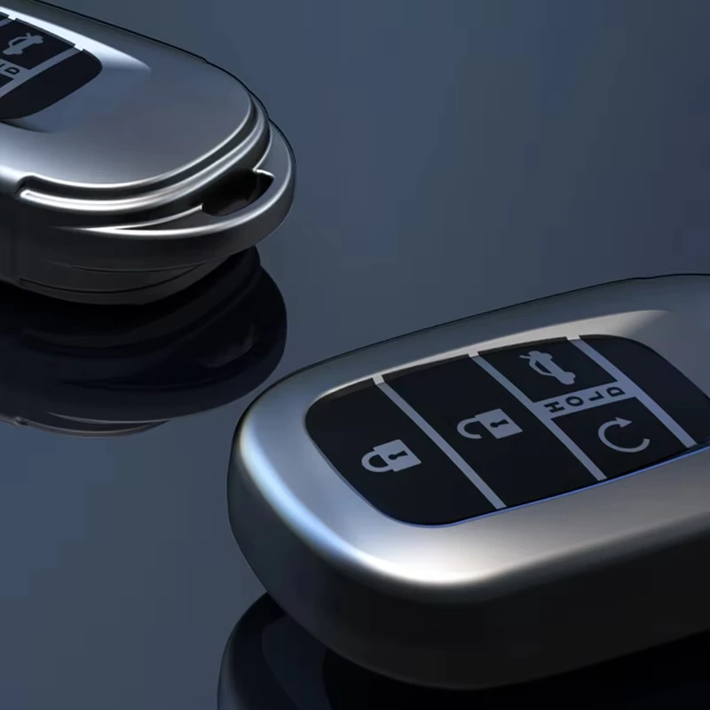 التيتانيوم الرمادي لهوندا 2022 2023 2024 أكورد سيفيك HR-V CR-V الطيار الرياضة SI EX EX-L 2 3 4 5 زر حافظة مفاتيح السيارة حامي #6