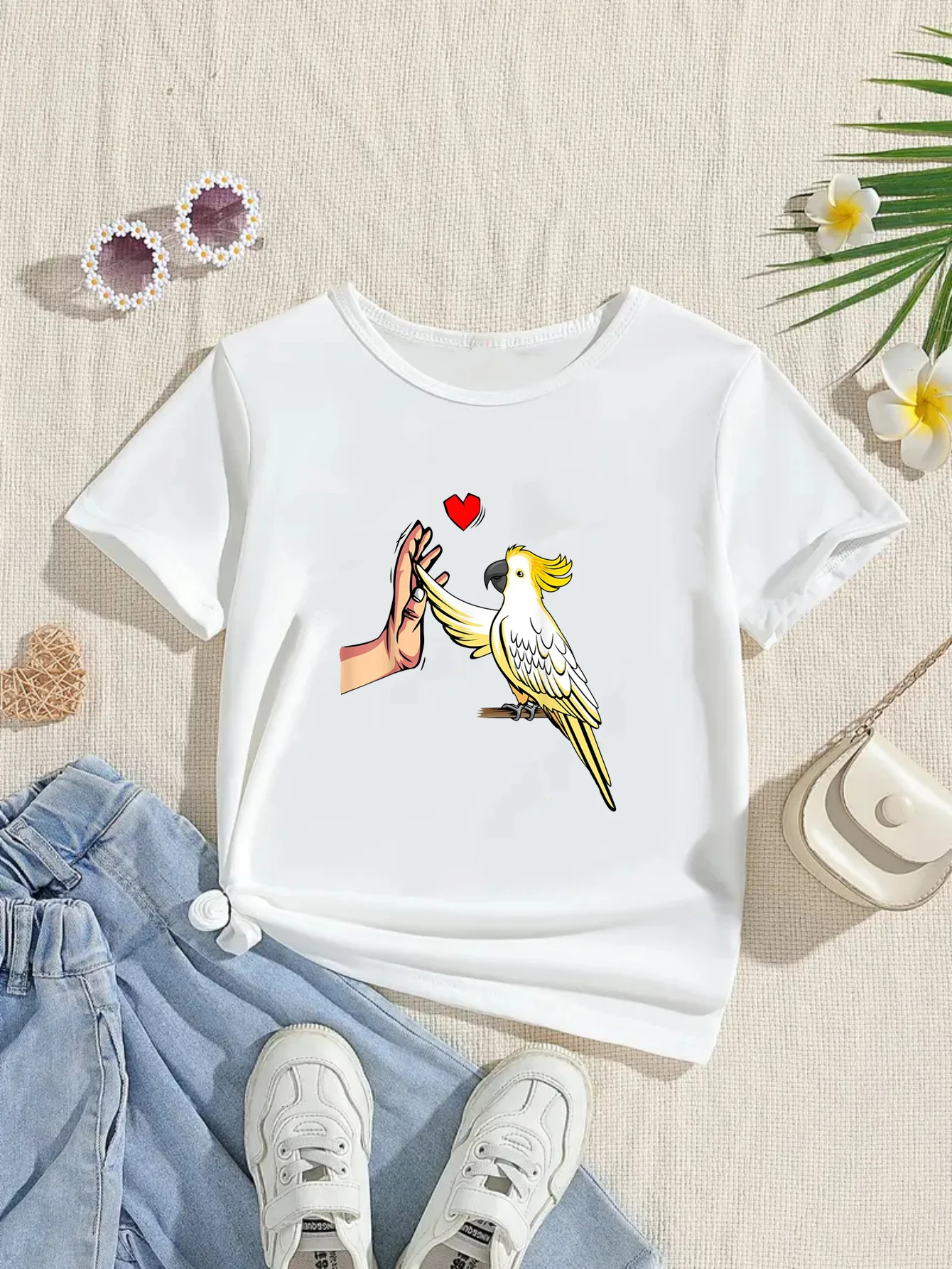 New Cockatoo Love Parrot Bird Girls T-Shirt Cute Animal Bird
