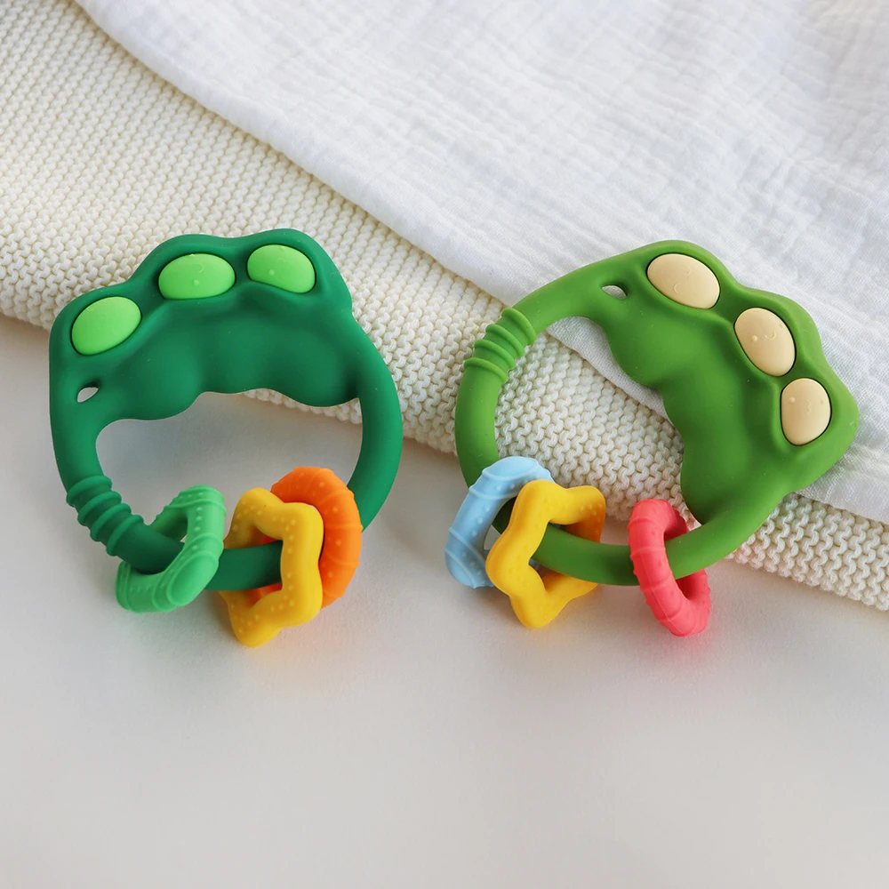 Mordedor sensorial de silicona para bebés recién nacidos, juguete para masticar, mordedores para autismo, anillo de dentición para niños, juguetes para bebés de 6 a 12 meses