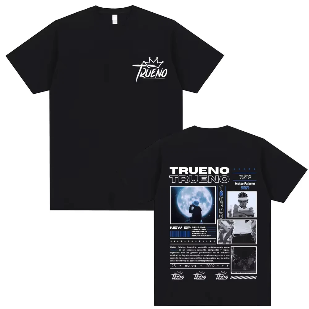 

Рэпер Trueno Футболка с графическим рисунком Мужская модная футболка в стиле хип-хоп Мужчины Женщины Повседневная хлопковая футболка большого размера Унисекс Футболки высокого качества