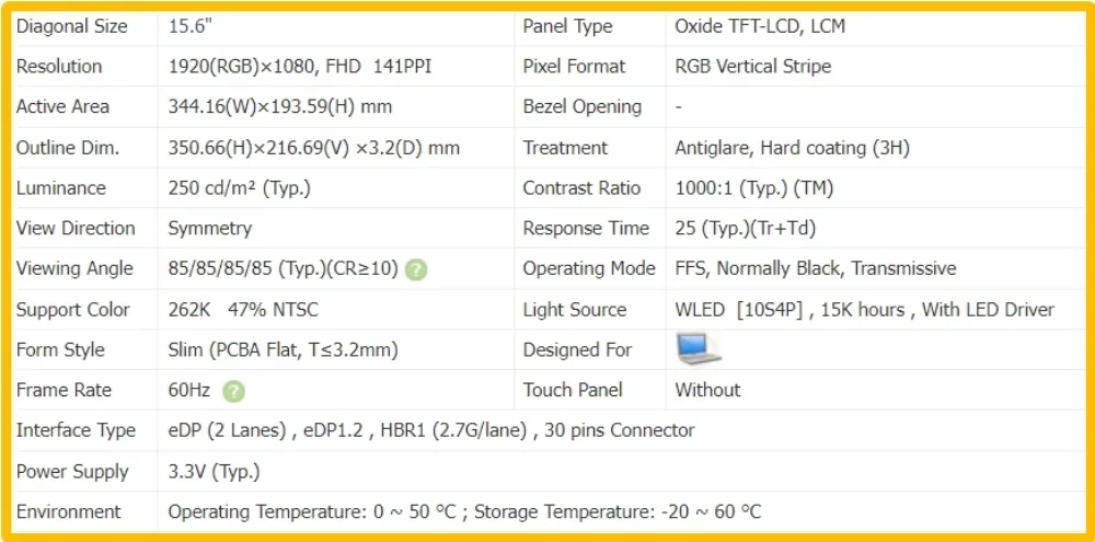 LM156LFCL10 15.6 inch Laptop Display LCD Screen No-touch Slim IPS Panel FHD 1920x1080 EDP 30pins 60Hz image 3