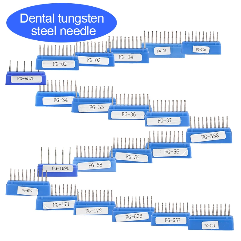 1piece Dental Implant Needle Dentist Tooth Crown-breaking Drill Tungsten Steel Lathe Needle High-speed Burs FG699 FG701 FG702