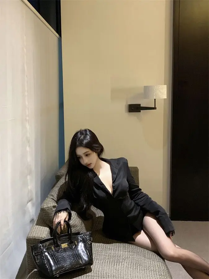 Backless Lace Youthful Fashion Black Long Sleeve Shirt Women V Neck Patchwork Elegant Basic Blouse Lady Office Casual White Top