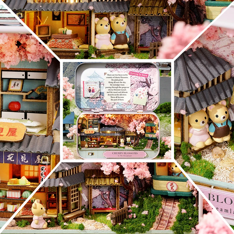 DIY Box Theatre Miniature Box Cute Doll Houses 3D Puzzle Assembly Building Model Funny Box Wooden Toys For Girls DollHouses