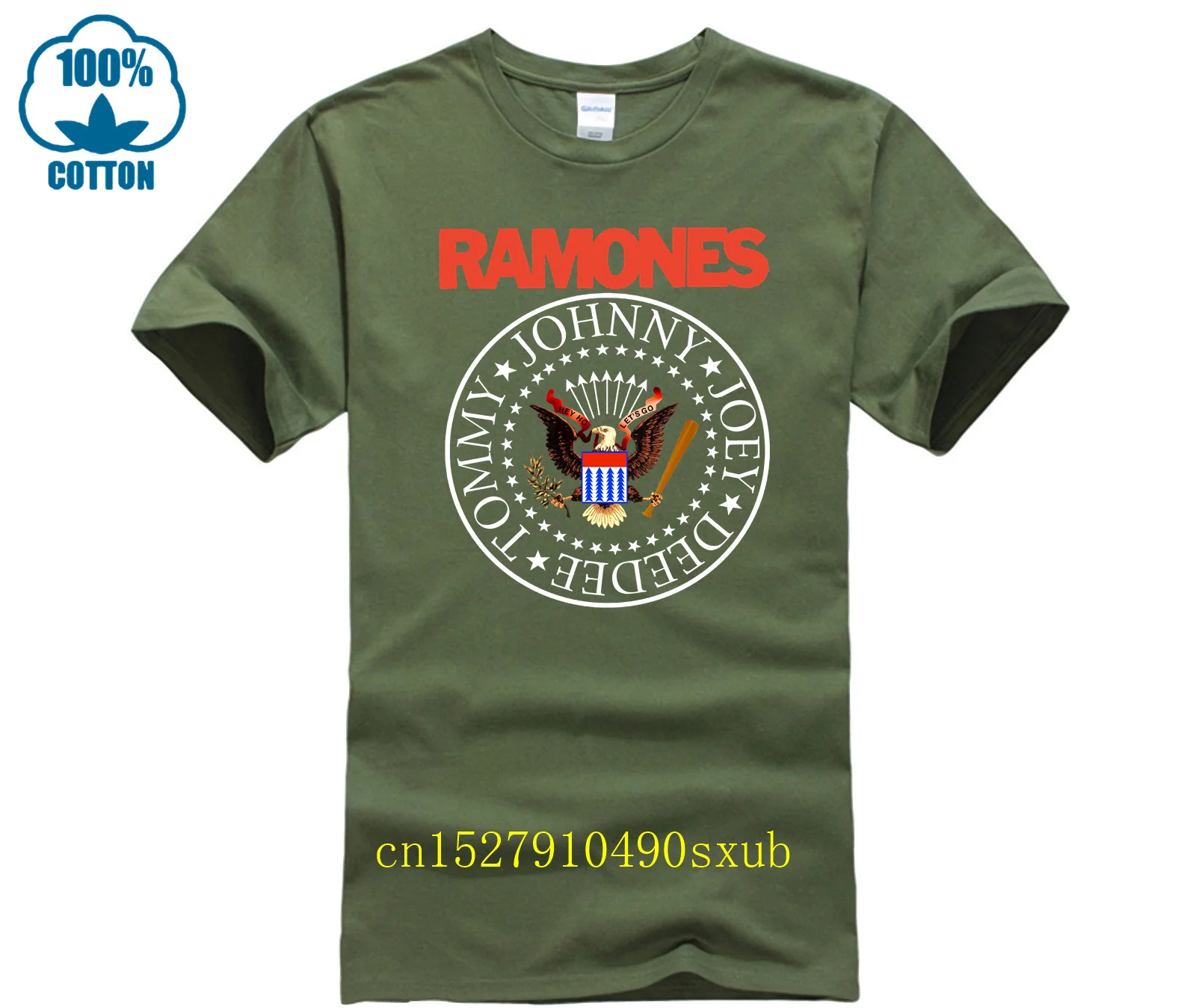 Ramone Vintage Eagle Seal Mens Black T-Shirt (Medium)