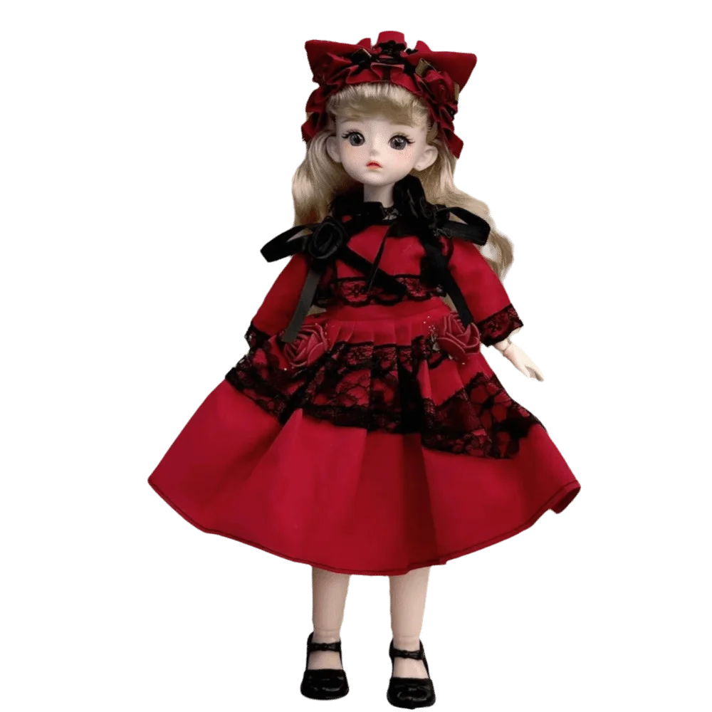 1/6 SD 30cm with Clothes Long Hair Attractive Eyes Princess Dress Up Anime with Wig Make Up Princess Makeup Ball Joint