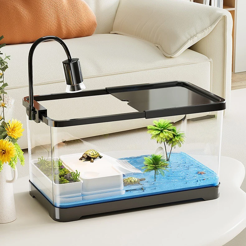 20 Gallon Fish tank Household Transparent Plastic Tortoise Tank Ecological Landscape Aquarium