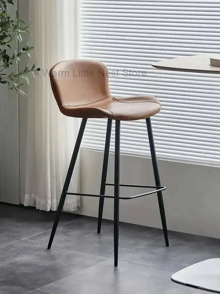 

Nordic High Chair Home Chair Backrest Bar Designer Front Desk Chair Creative Bar Stool Modern Simple Sillas Para Barra