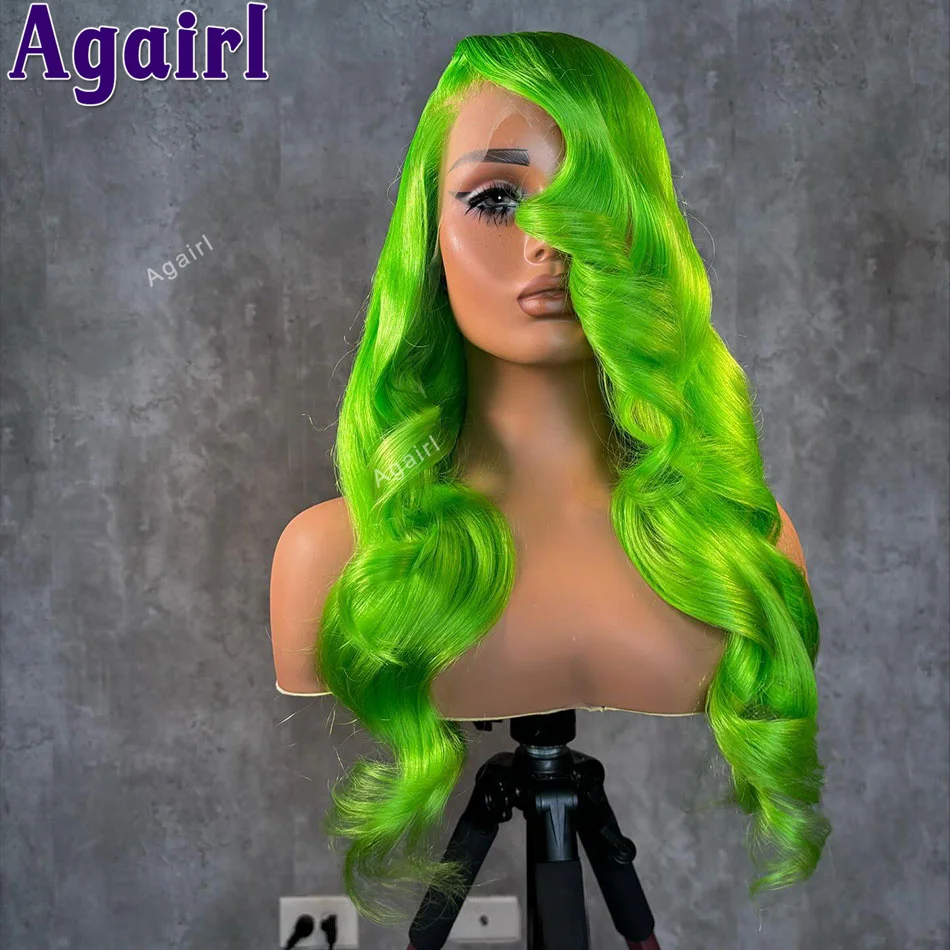 

200% Density Light Green Body Wave Transparent 13x4 13x6 Lace Front Human Hair Wigs Pre Plucked 613 Colored Wigs For Black Women